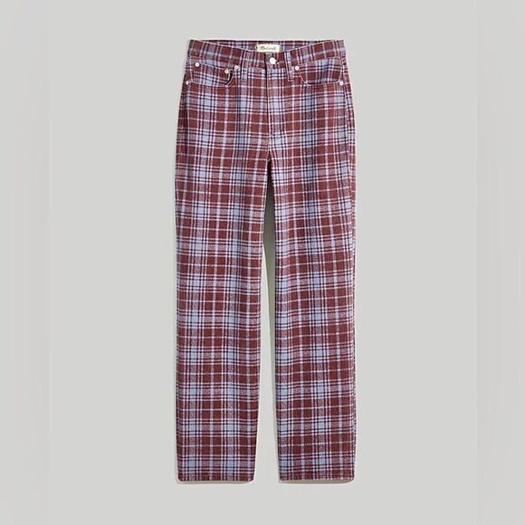 Madewell The Perfect Vintage Straight Jean in Cabernet Plaid - Picture 5 of 16